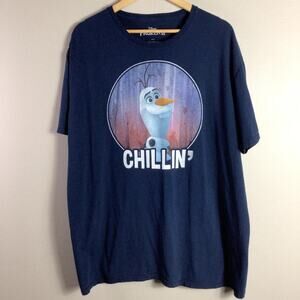 Disney Frozen 2 Olaf Snowman Chillin’ T Shirt Navy Blue 2XL